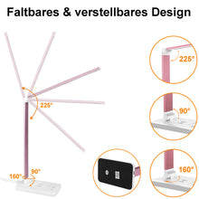 Lade das Bild in den Galerie-Viewer, Multifunktionale Schreibtischlampe mit kabellosem Ladegerät, USB-Ladeanschluss, Auto-Off-Timer, 5 Farben 5 Helligkeitsstufen Dimmbar, Desk Lamp