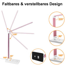 Lade das Bild in den Galerie-Viewer, Multifunktionale Schreibtischlampe mit kabellosem Ladegerät, USB-Ladeanschluss, Auto-Off-Timer, 5 Farben 5 Helligkeitsstufen Dimmbar, Desk Lamp