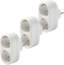 Lade das Bild in den Galerie-Viewer, Mehrfachsteckdose, 3 Stück Steckdose Erweiterungen 2-in-1 Steckdosenadapter AC 250V/16A, 3680W Max