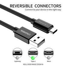 Lade das Bild in den Galerie-Viewer, USB C Typ C Ladekabel Datenkabel 3 Stück [0.5M+1M+3M] für Samsung Huawei OnePlus XiaoMi Google Pixel usw.
