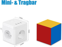 Lade das Bild in den Galerie-Viewer, 6-in-1 Steckdosenwürfel Mehrfachsteckdose mit 3 USB 3 Fach Steckdosenleiste Steckdosenadapter Multiple Socket
