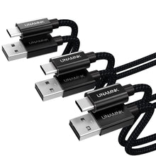 Lade das Bild in den Galerie-Viewer, 3 Stück USB C Typ C Ladekabel [0.5M+1M+3M], haltbares Nylon geflochtenes Datenkabel für Samsung Huawei usw.
